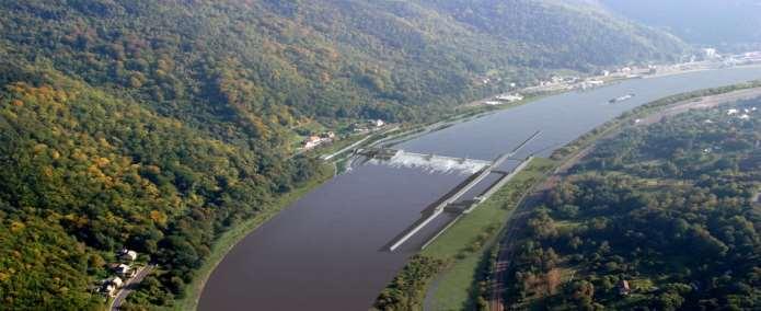 Plavební stupeň Děčín Rozsah záměru: pohyblivý jez v ř. km 737,12 plavební komora o velikosti 200x24 m vč.