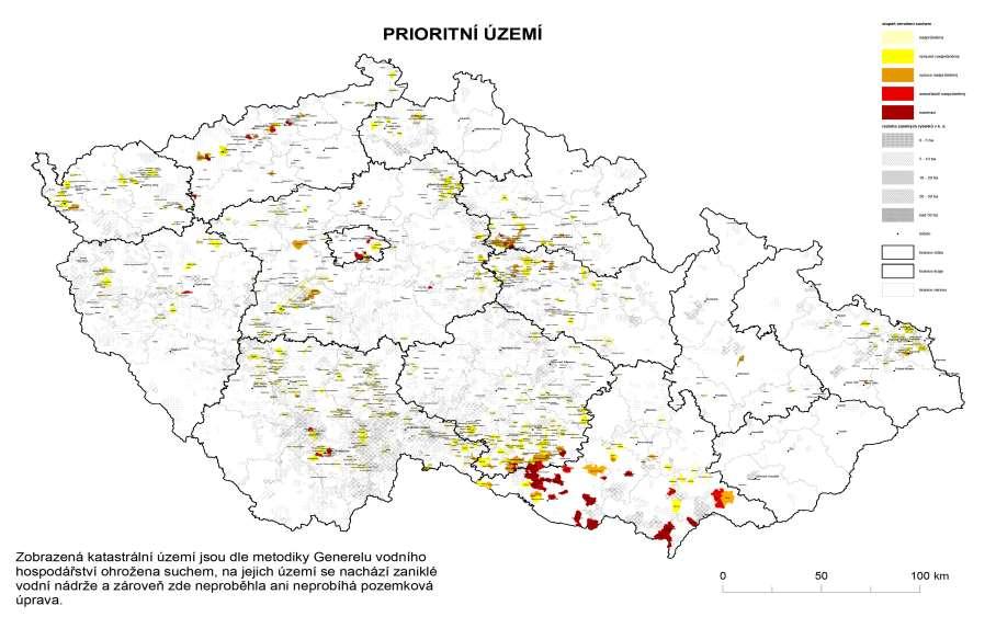 Realizace vodohospodářských opatření v pozemkových úpravách Katastrální území