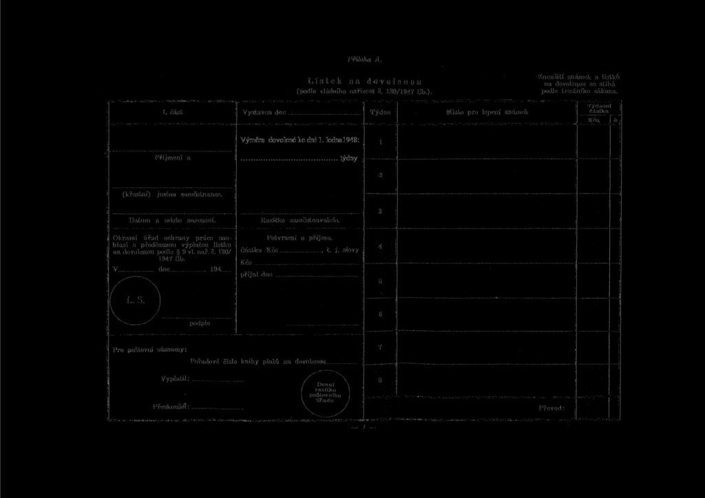 Strana 6 Zbierka zákonov Slovenskej republiky 120/1947 Zb. Příloha A.