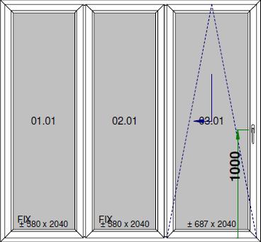 Sklo: 4/2/4/2/ 4mm U g =0,7/(m 2.