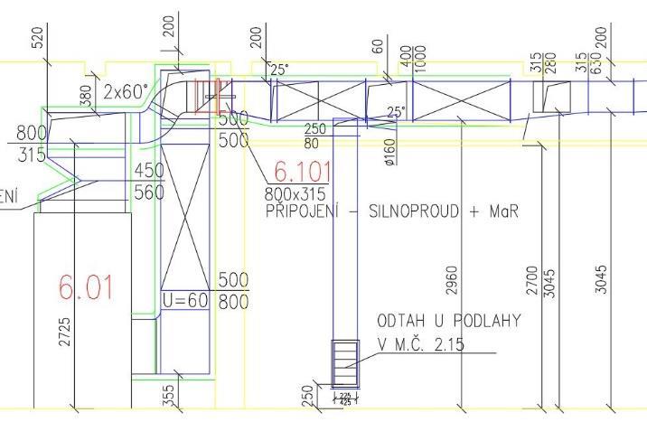 vzduchu u podlahy za hlavou pacienta - výkonové parametry: