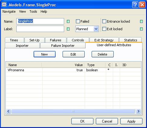 SingleProc (User-defined Attributes) Ikona Záložka informuje(1) a zároveň