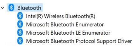 Tabulka 17. Ovladače Bluetooth Před instalací Po instalaci Ovladače zabezpečení Tato část uvádí bezpečnostní zařízení v nástroji Device Manager (správce zařízení).