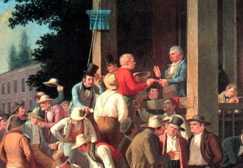 10.5 Volební praxe v Missouri roku 1846 (výřez z obrazu) Zdroj: http://commons.wikimedia.org/wiki/file:george_caleb_bingham_-_the_county_election.