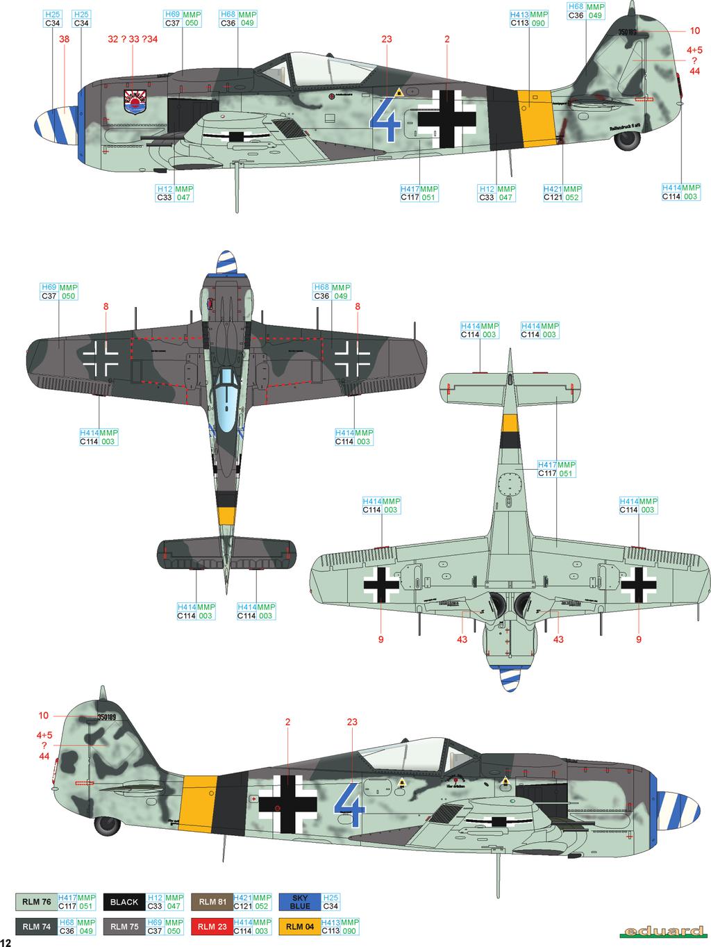 B W.Nr. 350189, 12./JG 5, Herdla, Norsko, jaro 1945 Konec války zastihl 9. a 12. Staffel JG 5 na letišti Herdla. Zatímco 9.