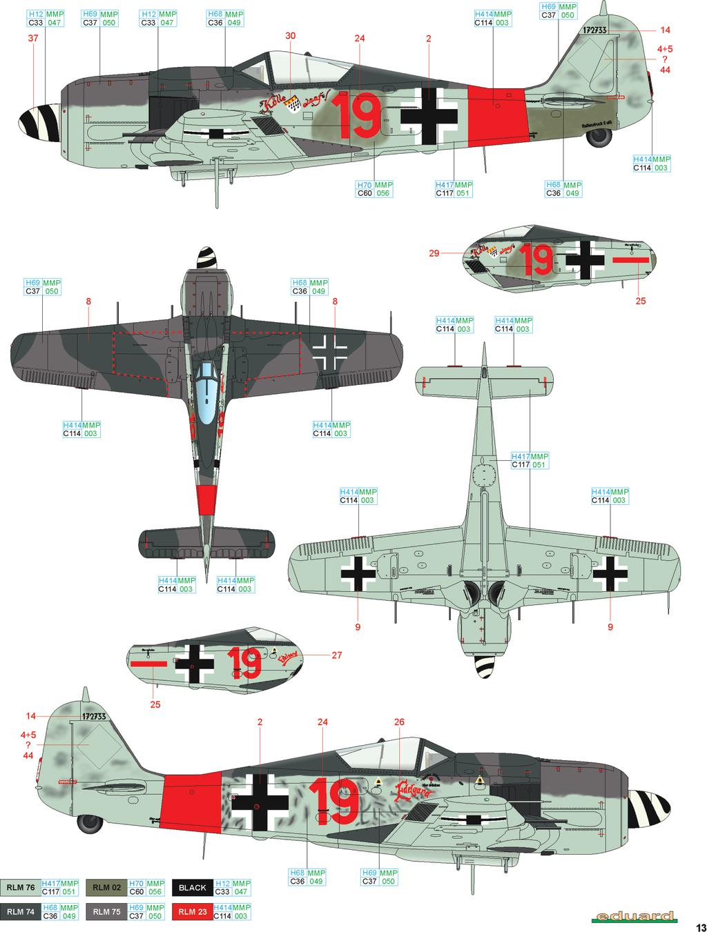 C W.Nr. 172733, Uffz. Ernst Schröder, 5./JG 300, Löbnitz, Německo, říjen - listopad 1944 Stroj Ernsta Schrödera nesl v říjnu 1944 označení strojů II.