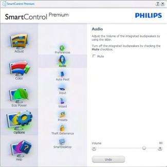 3. Optimalizace Obrazu (Povolit místní nabídku) se zobrazí výběry SmartControl Premium pro funkce Select Preset (Vybrat předvolbu) a Tune Display (Ladění zobrazení) na pracovní ploše klepnutím pravým
