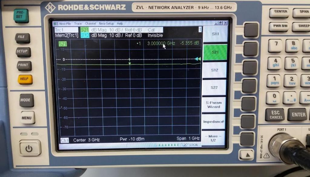 3 Měření a porovnání vyrobeného modelu s modelem simulovaným v programu CST MWS 3.1 Měření rozptylových parametrů prototypu Pro měření jednotlivých rozptylových parametrů (S11, S21, S31 atd.