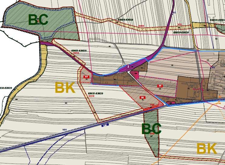 Územní plán obce jako závazný podklad pro PSZ BC + BK navržena jako lesní společenstva změna