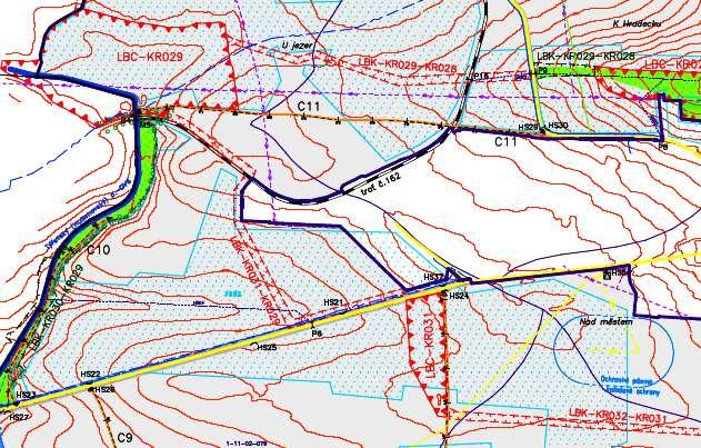 LBC 9,5 ha v k.ú., kde je zpracovávána KoPÚ + 2,5 ha v sousedním k.ú. 1) Celkem 12 ha (minimální funkční plocha 3 ha, pro lesní BC) 2) Třída ochrany ZPF I. a II.