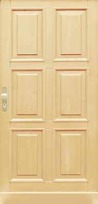 Klasické smrkové vchodové dveře osvědčené rámové konstrukce s panelovou tepelnou izolací jsou nabízeny v pouze profilu 68 mm.