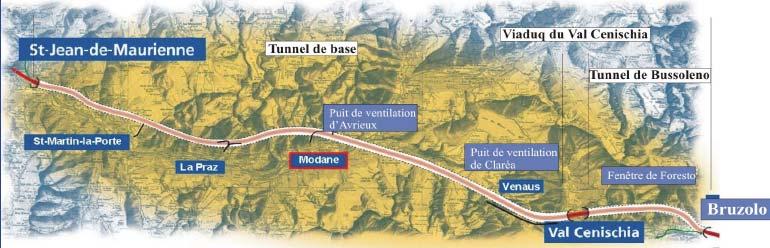 2007) se bude nacházet na železniční trati Lyon Turín spojující severní Itálii s údolím řeky Rhone ve Francii mezi městy Saint Jean de Maurienne a Buzolo (Obr.99).