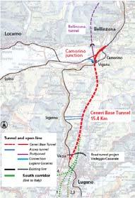 Nejdelší světové železniční tunely Strana 66 5.6. Bázový tunel Ceneri (15,4km) Bázový tunel Ceneri (Obr.