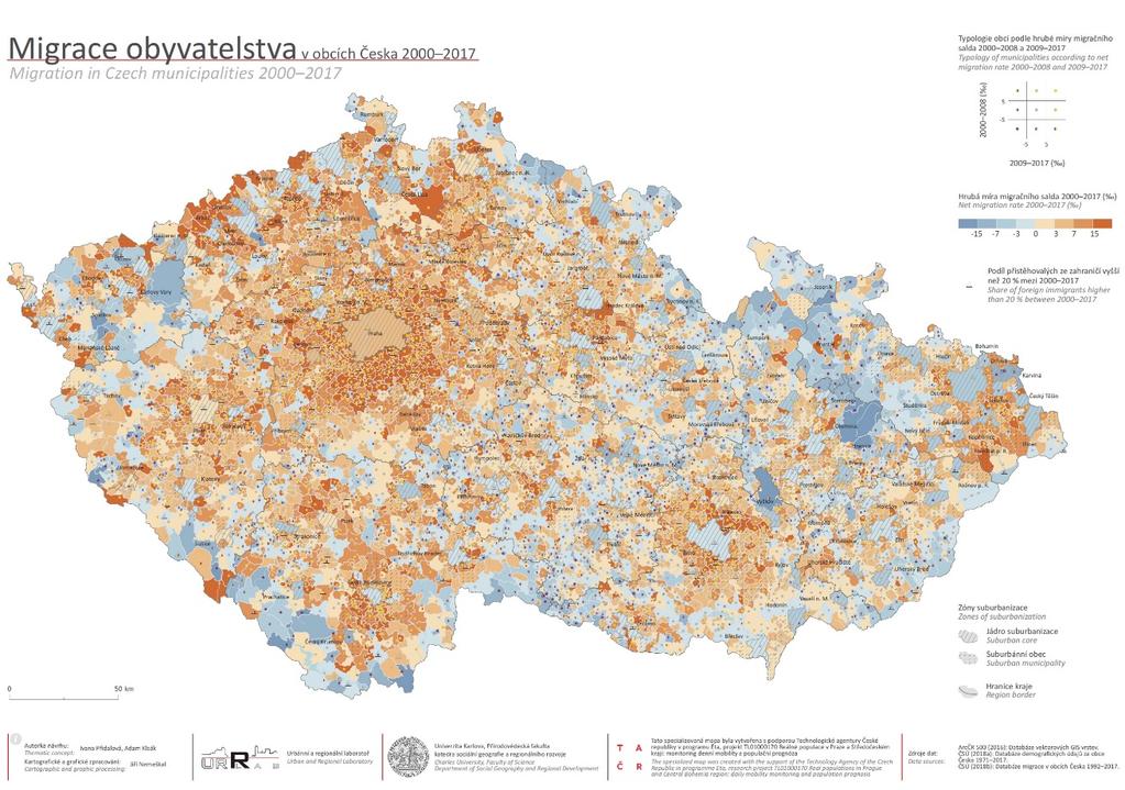 Citace dosažených výsledků odevzdaných do RIV: OUŘEDNÍČEK, M., ŠPAČKOVÁ, P., KLSÁK, A., NEMEŠKAL, J. (2018): Zóny rezidenční suburbanizace 2016. Specializovaná mapa.