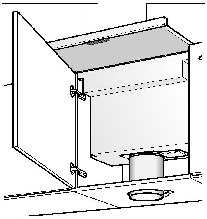 Popis odsavače Přepínač světlo / ventilátor Rám filtru Druhy provozu Provoz s odvětráním Ventilátor odsavače nasává kuchyňské výpary a odvádí je přes tukový filtr ven.