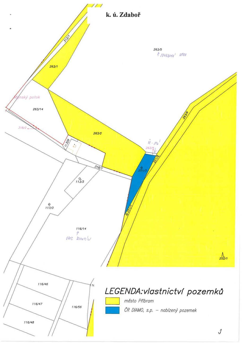 // - k. ú. Zdaboř S' 263/5 K NWA. 263/1 nský potok 263/14 318/2 263,2 S ti?ú/ " 43 '.',', "" ' 1/)..,Q,,, ','.