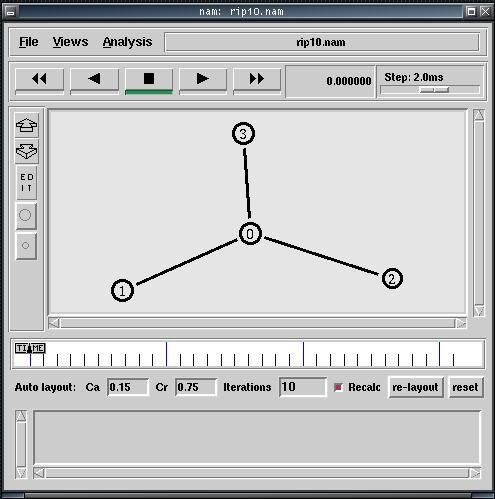 Obrázek 3.1: Network animator Agenti Agent reprezentuje procesy, které běží na jednotlivých uzlech.