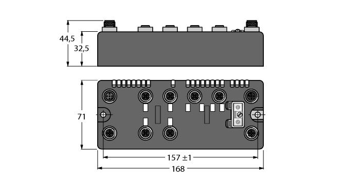 Kompaktní bloky I/O On-Machine sběrnice Feldbus EtherNet/IP, Modbus TCP nebo PROFINET slave integrovaný Ethernet přepínač 10 Mbps / 100 Mbps připojení sběrnice pomocí dvou 4pinových konektorů M12,