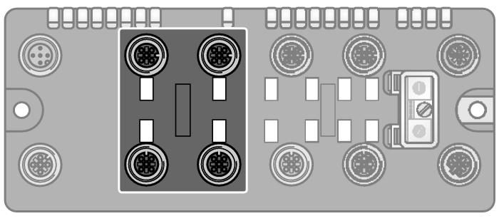 Slot 2: digitální vstupy a výstupy Propojovací kabel (např.): RK 4.4T-2-RS 4.4T Ident.č.: U2445 nebo RKC4.