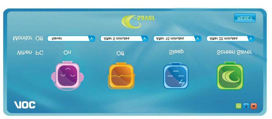 e-saver Vítá vás software pro řízení napájení monitoru AOC e-saver!