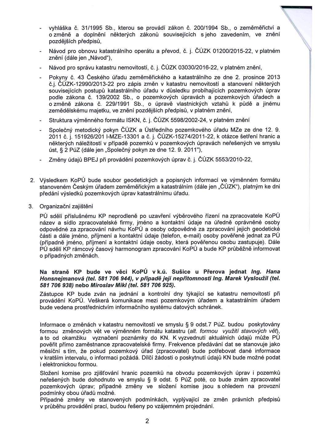 vyhláška č. 31/1995 Sb., kterou se provádí zákon č. 200/1994 Sb.