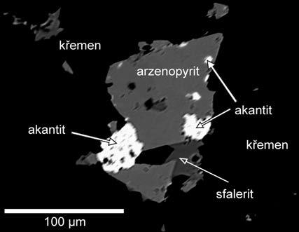 lům, v Radlicích je vzácnější. Obsahy stříbra jsou na hranici detekce (<0,02 hm. %), převážně nulové (tab. 1). Tabulka 1. Reprezentativní složení pyritu. Table 1. Representative composition of pyrite.