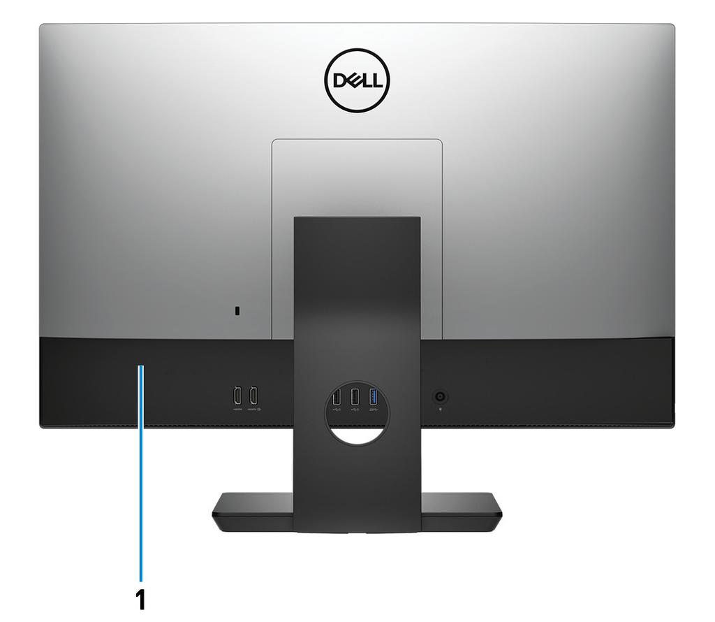 Vzadu 1 Zadní panel Slouží k připojení zařízení USB, video a zvukových zařízení a dalších zařízení.