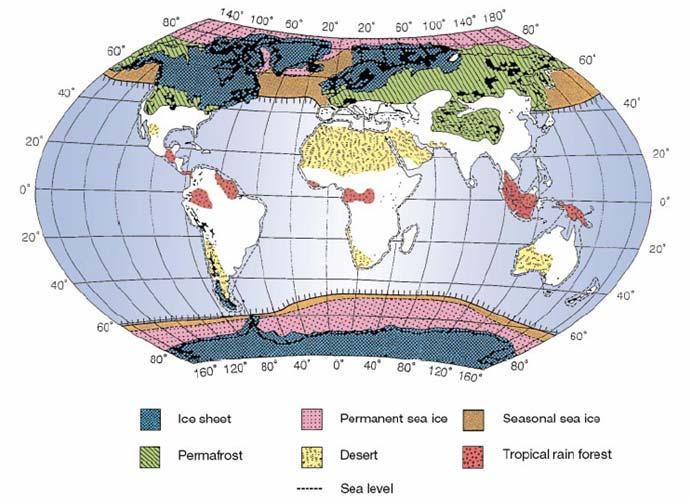 Pleistocénní glaciace a biogeografie Pleistocénní glaciace a biogeografie vyšší taxony starší než kontinenty distribuce zásadně ovlivněna (a vysvětlena) tektonikou nižší taxony mladší než kontinety