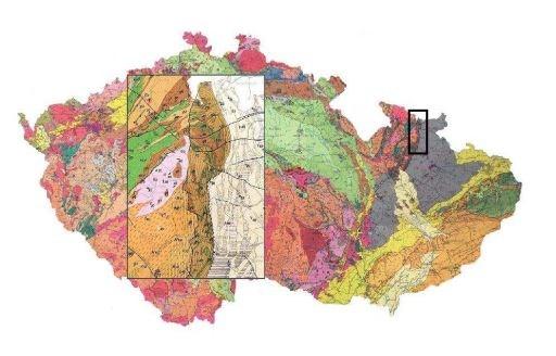 3. Geologická a petrografická charakteristika oblasti Zlaté hory Oblast zájmů diplomové práce je katastrální území Zlaté hory, tato oblast se nachází ve Slezsku, na úpatí Biskupské kupy, Hrubého