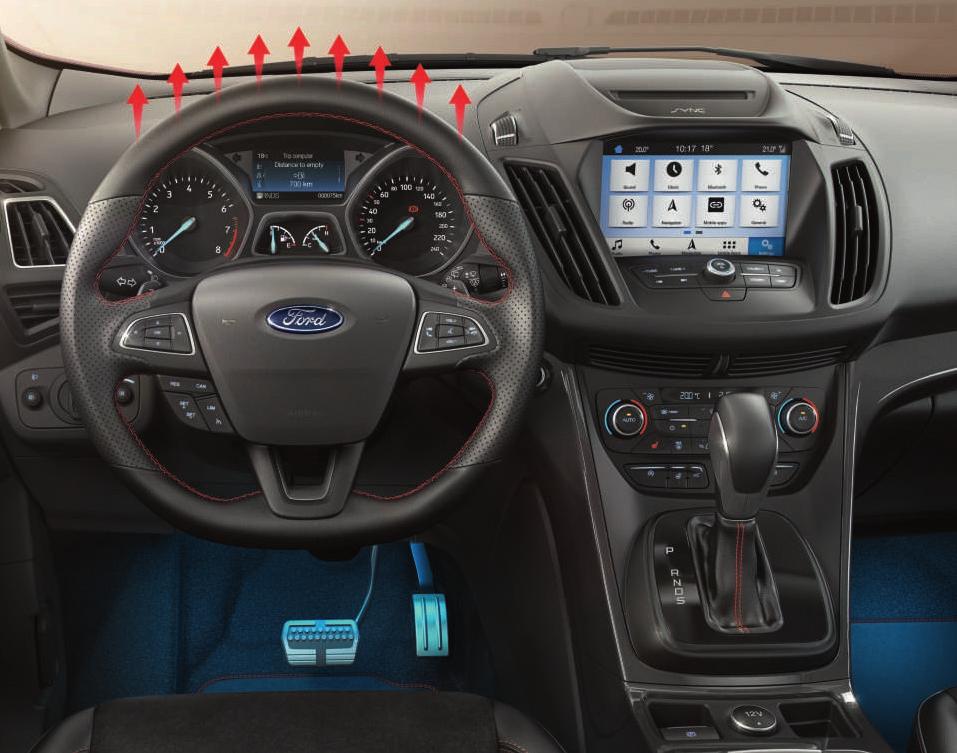 FORD KUGA Funkční výbava Objevte další skvělé vlastnosti Fordu Kuga. Vyhřívaný volant Jednoduše aktivujete pouhým stiskem tlačítka.