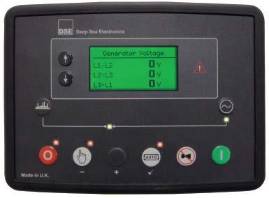 Na LCD podsvíceném displeji probíhá neustálý monitoring parametrů motoru jako jsou otáčky motoru, tlak oleje, teplota chladicí kapaliny, stav paliva a monitoring parametrů alternátoru jako frekvence,