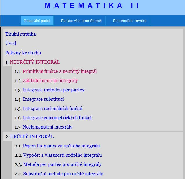 1.2.3 Homen.vsb.cz Webová stránka Obrázek 1.11: Homen.vsb.cz http://homen.vsb.cz/ kre40/esfmat2/ je zajímavá zejména tím, ºe je psaná jako velmi p ehledn len ná u ebnice.