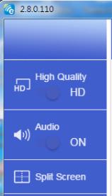 Bezdrátový displej Nastavení softwarového nástroje Kvalita videa a audia Můžete zvolit kvalitu zrcadlení a zapnout / vypnout zvuk.