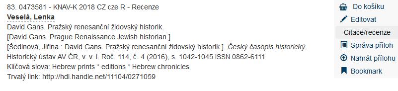 Vybereme z rejstříku, pokud je již v bázi 3.