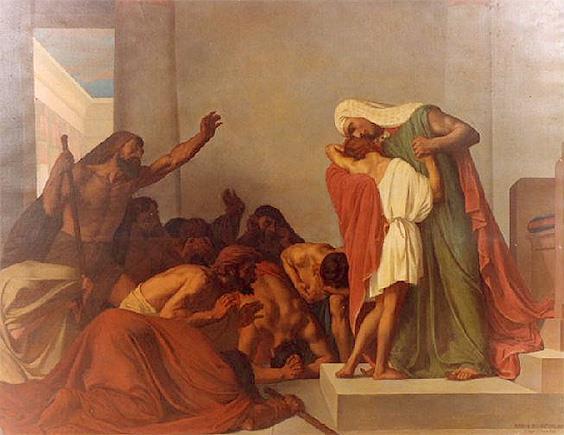 Josef prožil zradu od svých bratrů, prodali ho. Ježíše také prodali Římanům, zřekli se ho.