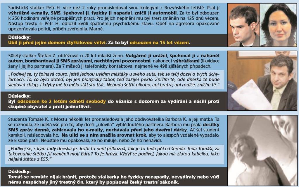 V ČR se setkalo se stalkingem asi 10% populace.