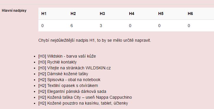 Nadpisy H jsou velmi důležité pro SEO. Vkládejte do webu nadpisy H1, H2, H3 Z pohledu SEO má nadpis velký význam. Za nejdůležitější se považují nadpisy H1 a H2.