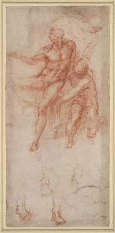41. Michelangelo: Lazar, 1516, červená křída (v pravém dolním rohu malá kresba černou křídou), 25,2 x