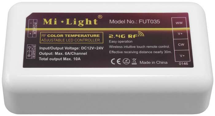 Instalační manuál FUT035 Regulátor osvětlení LED pásků CCT, model FUT035 1.