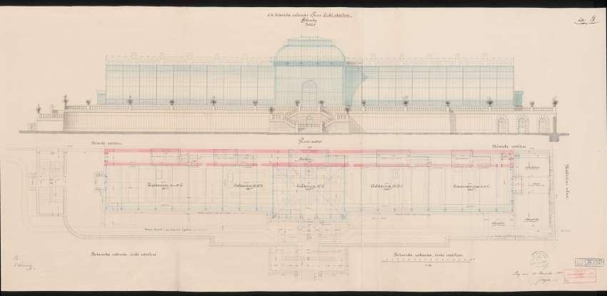 Plán nového centrálního skleníku v českém