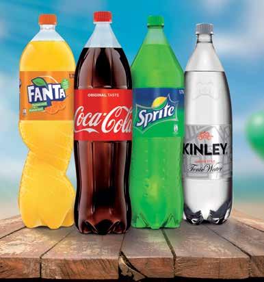 Terno nejširší nabídka nápojů sleva 31 % 2190 31,90 1290 15,90 890 9,90 990 13,90 Coca-Cola, Fanta, Sprite, Kinley 1,5 1,75 l vybrané druhy; 1 l = od 12,51 Pramenitá voda Bonaqua 1,5 l ochucená