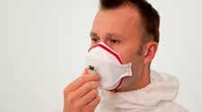 Zmáčknutí svorky na nos jen jednou rukou může mít za následek menší účinnost respirátoru. 8.