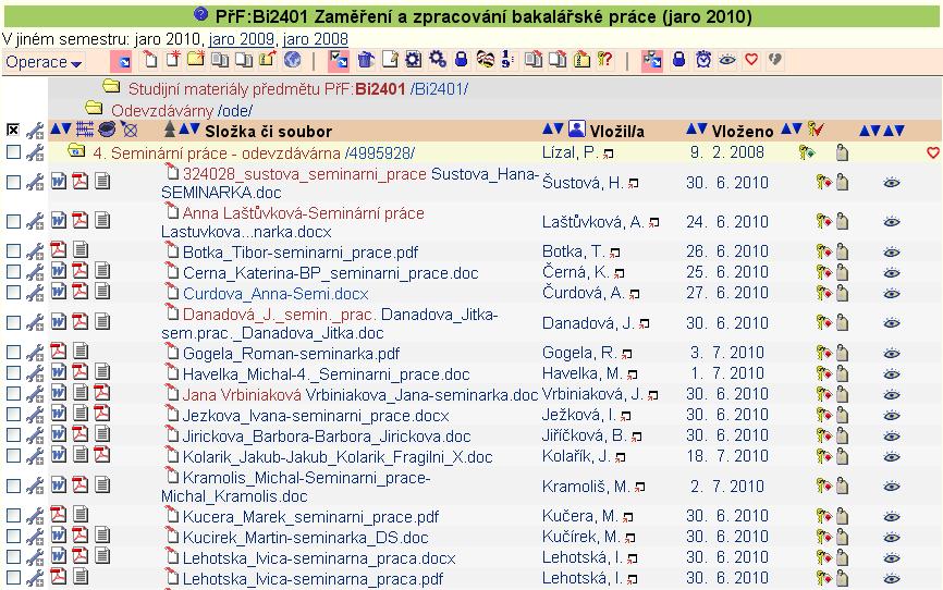 Odevzdávárny Bi2401 Zaměření a zpracování bakalářské práce Bi7401