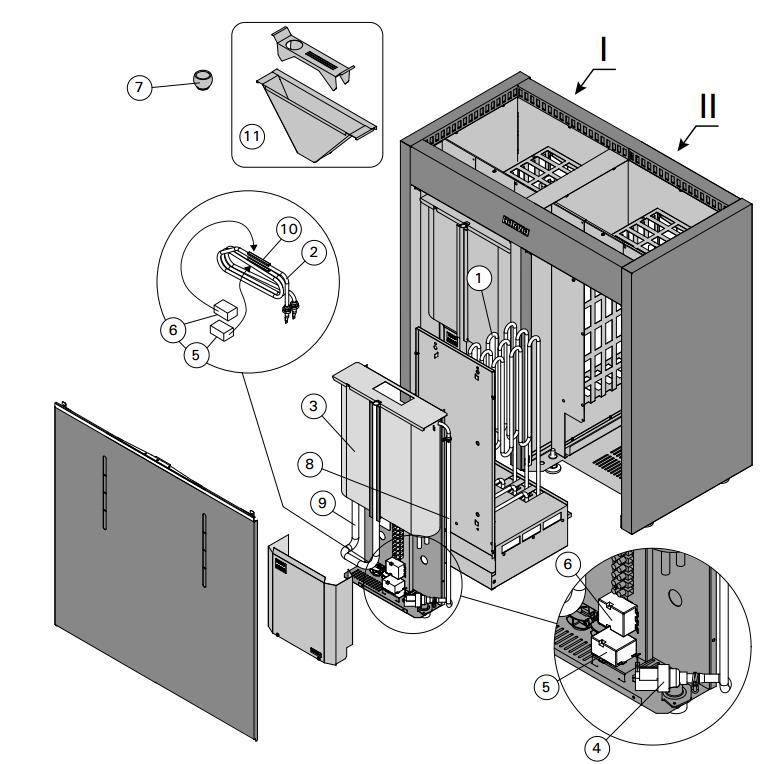 NÁHRADNÍ DÍLY I II 1 Topné těleso 2260 W/230 V ZCU-823 HL135SA 3 3 Topné těleso 2260 W/230 V ZCU-823 HL160SA 3 - Topné těleso 3000 W/230 V ZCU-830 HL160SA - 3 Topné těleso 3600 W/230 V ZCU-836