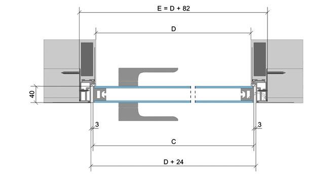 E - celková šířka zárubně H - celková výška zárubně směr otevírání pravá zárubeň levá