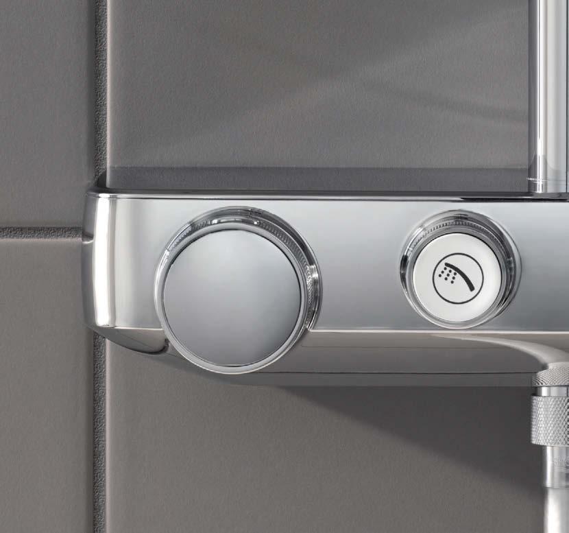 01 GROHE EUPHORIA SMARTCONTROL SPRCHOVÝ SYSTÉM 02 03 04 05 TECHNOLOGICKÉ SRDCE VAŠÍ DOKONALÉ SPRCHY TEPLOTA Srdcem tohoto sprchového systému je technologie GROHE