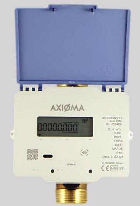 Měření průtoku vody - AXIOMA QALCOSONIC F1 IP68 Q 3 = 1,6; 2,5; 4; 6,3; 10; 16; 25; 40; 63; 100 m 3 /h Teplotní třída T30, T30/90, T90 Připojení G ¾ až G 2, DN20 až DN100 Q 3 /Q 1 = R 250