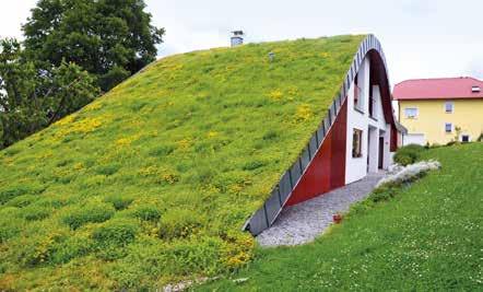 PODLE SKLONU Plochá střecha střecha se sklonem vnějšího povrchu α 5, Šikmá střecha střecha se sklonem vnějšího povrchu 5 < α 45 ; s ohledem na konstrukci vegetačního souvrství a zajištění proti