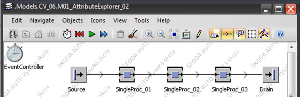 Vzorový příklad: PSLP1_CV06_M01_AttributExplorer Vytvořit duplikaci modelu PSLP1_CV01_M02 a přejmenovat ho na