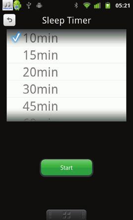 1 Spusťte aplikaci. 3 Vyberte časový interval pro časovač a klepněte na možnost [Start] (spustit). 2 Klepnutím na ikonu přejděte do nabídky nastavení hodin.